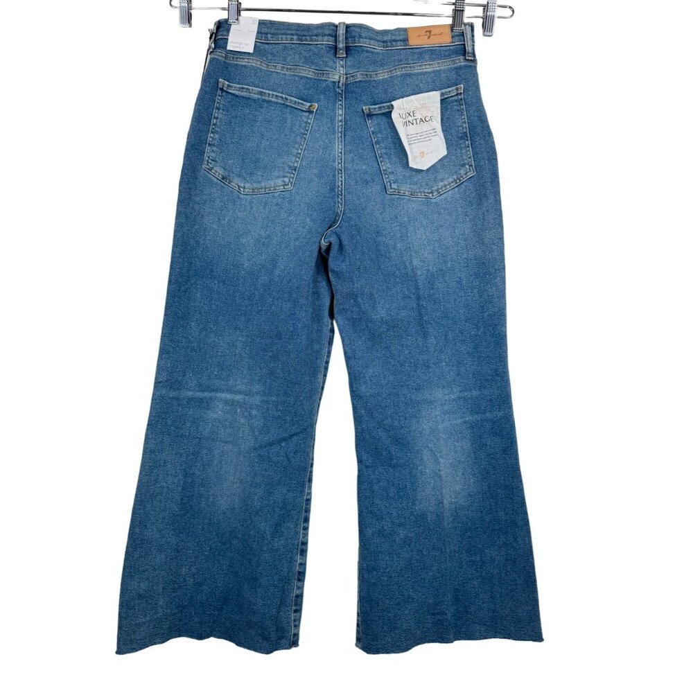 7 For All Mankind Luxe Vintage Ultra‎ High rise Cropped Jo jeans sz 32 - Picture 5 of 16